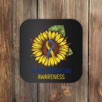 Down Syndrome Awareness Sunflower Ribbon Coaster thumb 0