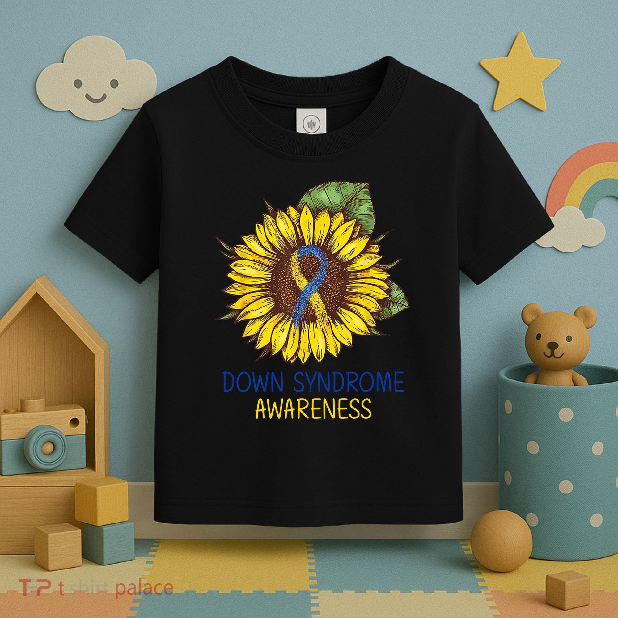 Down Syndrome Awareness Sunflower Ribbon Toddler T-Shirt