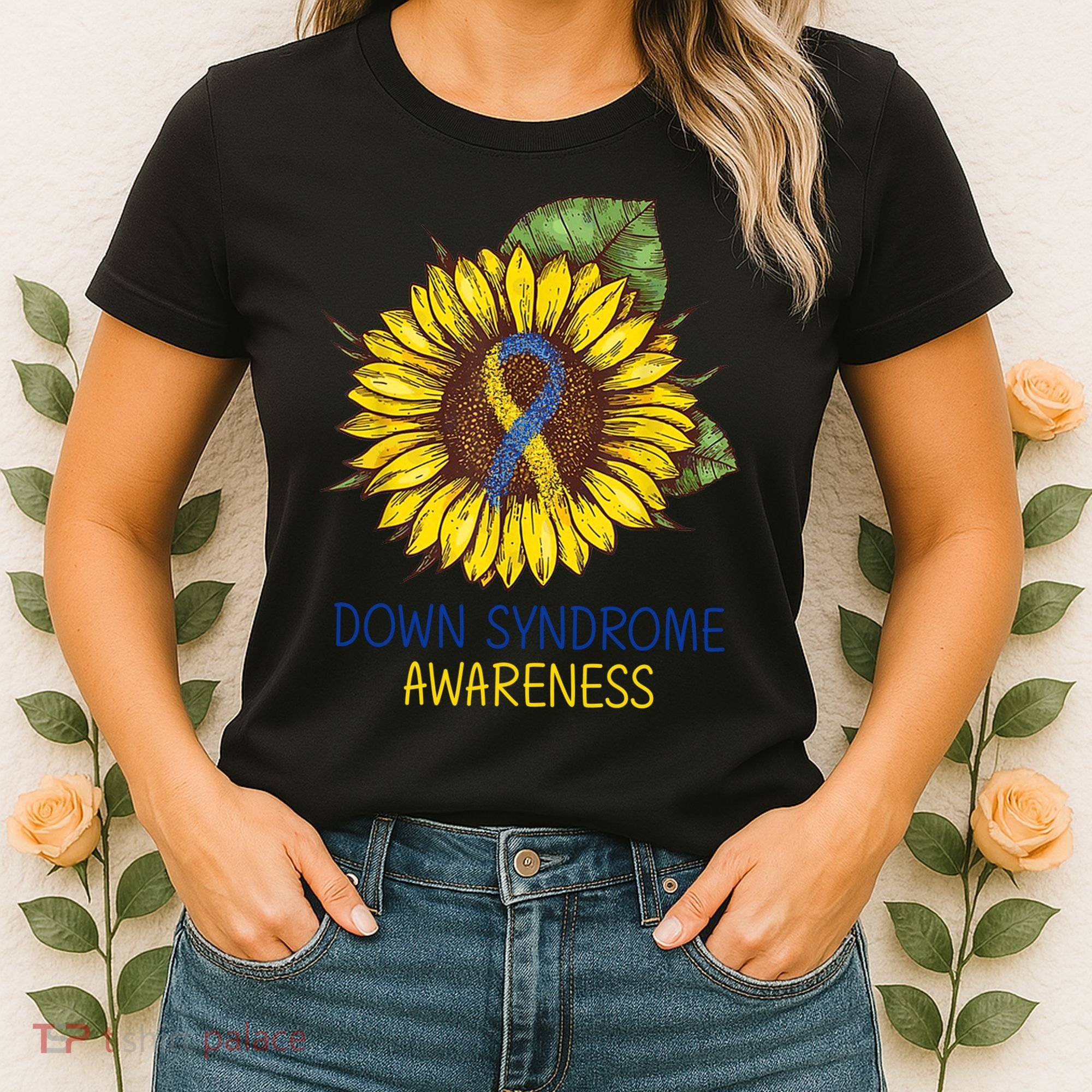 Down Syndrome Awareness Sunflower Ribbon Women's T-Shirt