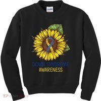 Down Syndrome Awareness Sunflower Ribbon Kids Sweatshirt thumb 0