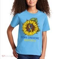 Down Syndrome Awareness Sunflower Ribbon Kids T-Shirt thumb 2