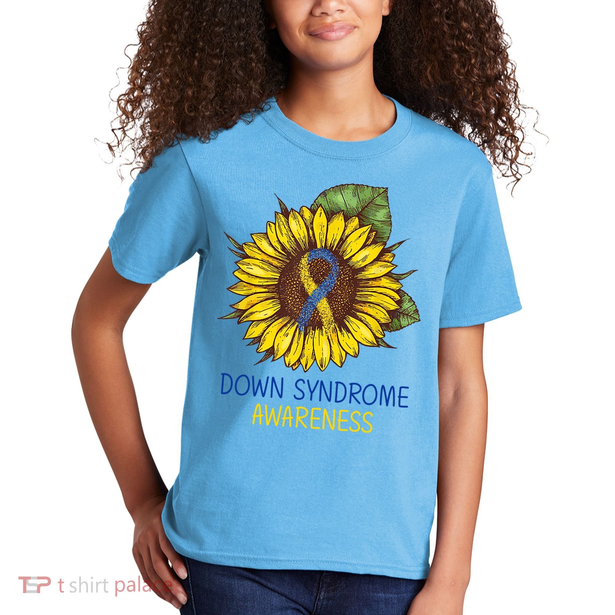 Down Syndrome Awareness Sunflower Ribbon Kids T-Shirt