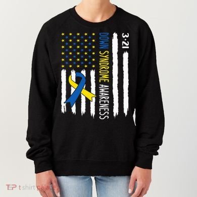 Down Syndrome Awareness Us Flag Trisomy 21 Women's Sweatshirt