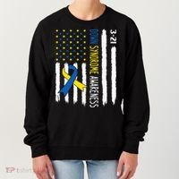 Down Syndrome Awareness Us Flag Trisomy 21 Women's Sweatshirt thumb 0