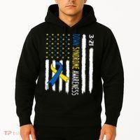 Down Syndrome Awareness Us Flag Trisomy 21 Hoodie thumb 2