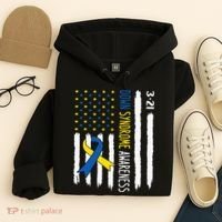 Down Syndrome Awareness Us Flag Trisomy 21 Hoodie thumb 4