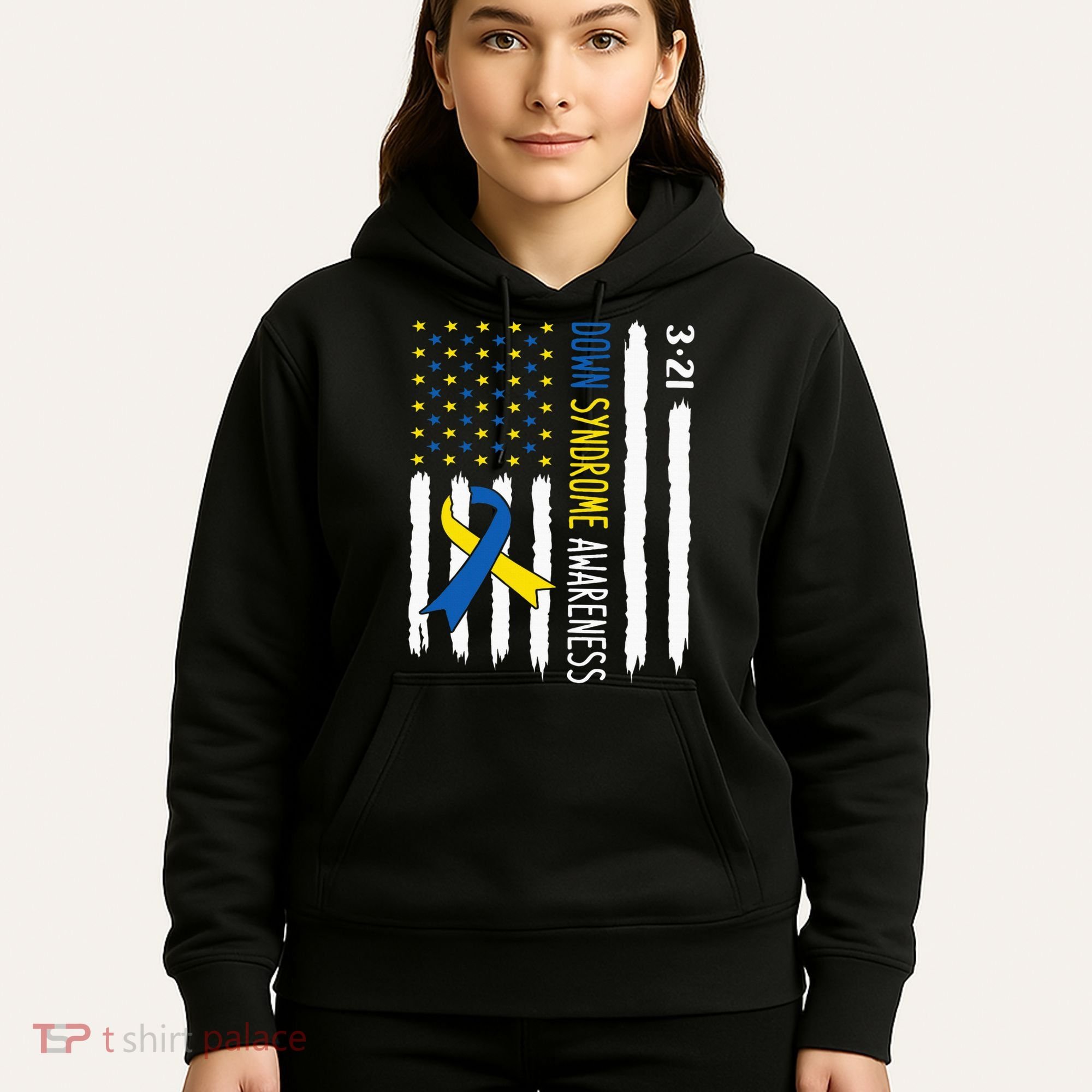 Down Syndrome Awareness Us Flag Trisomy 21 Hoodie