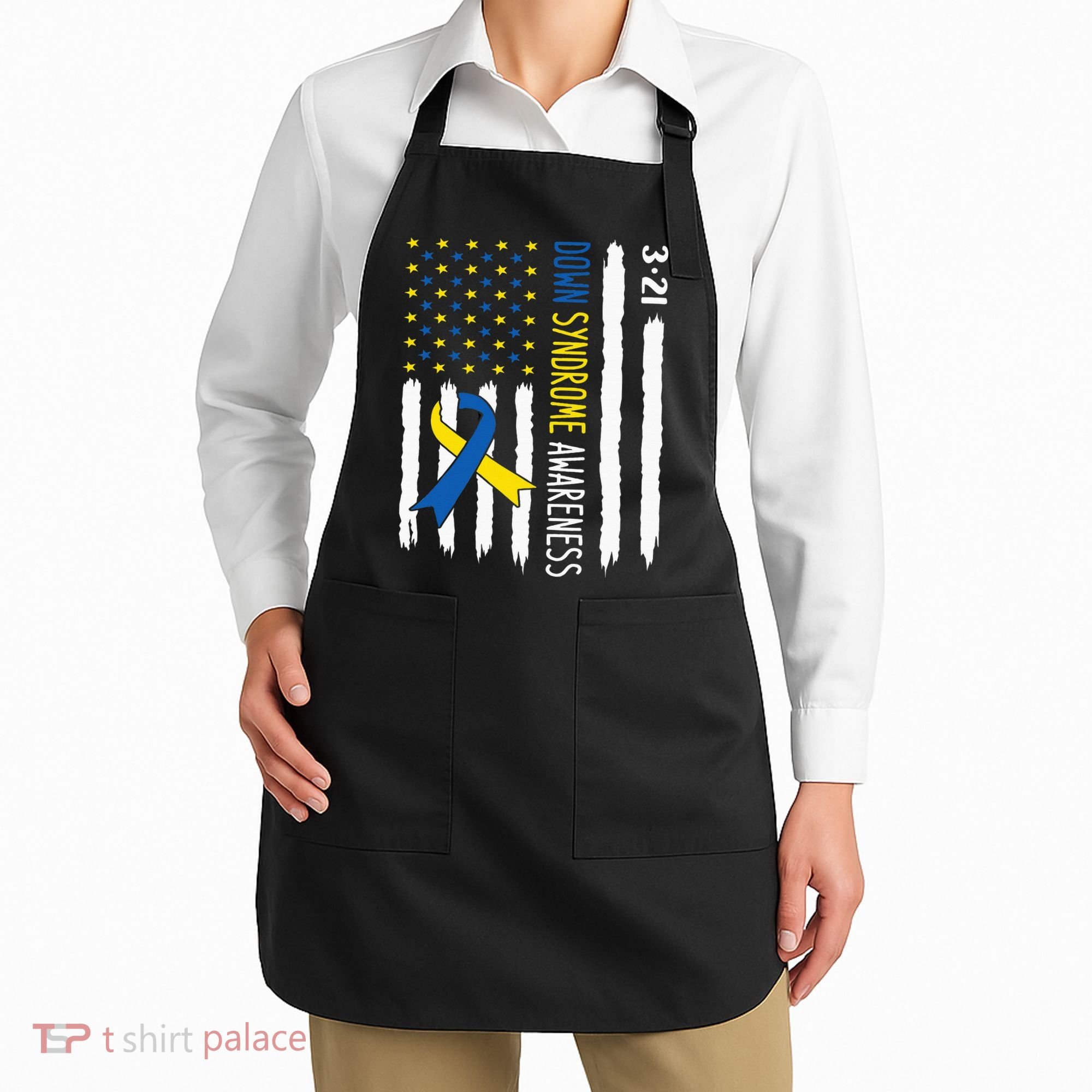 Down Syndrome Awareness Us Flag Trisomy 21 Apron