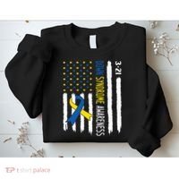 Down Syndrome Awareness Us Flag Trisomy 21 Sweatshirt thumb 2