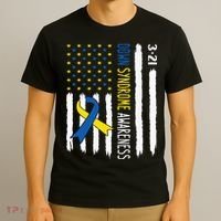 Down Syndrome Awareness Us Flag Trisomy 21 T-Shirt thumb 3
