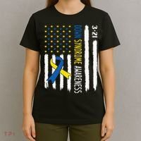 Down Syndrome Awareness Us Flag Trisomy 21 T-Shirt thumb 4