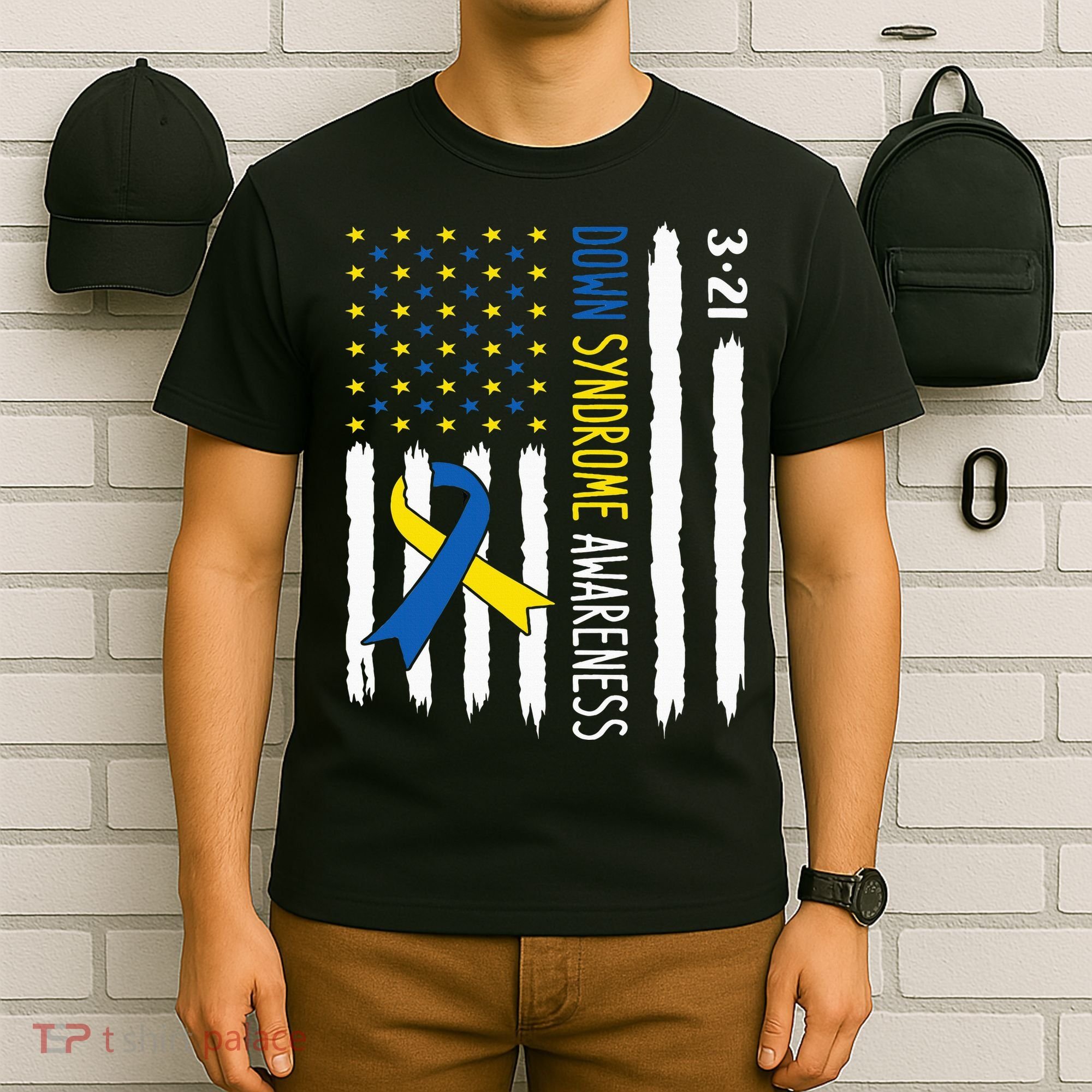 Down Syndrome Awareness Us Flag Trisomy 21 T-Shirt