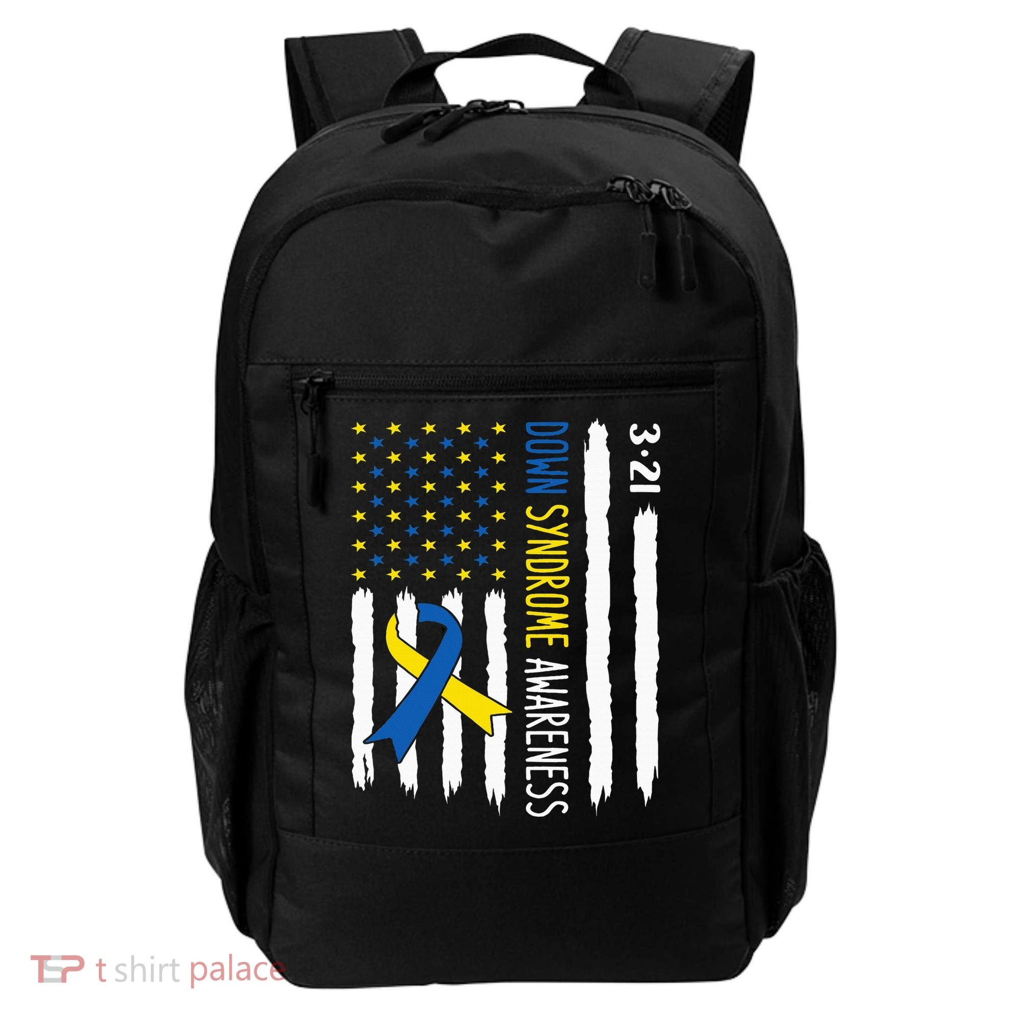 Down Syndrome Awareness Us Flag Trisomy 21 Backpack
