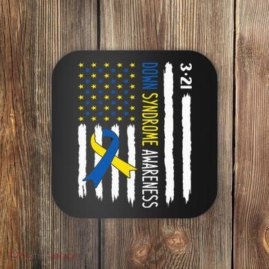 Down Syndrome Awareness Us Flag Trisomy 21 Coaster