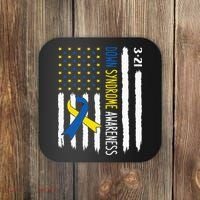 Down Syndrome Awareness Us Flag Trisomy 21 Coaster thumb 0