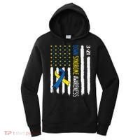 Down Syndrome Awareness Us Flag Trisomy 21 Women's Hoodie thumb 0