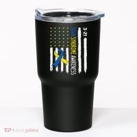 Down Syndrome Awareness Us Flag Trisomy 21 Tumbler thumb 0
