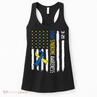 Down Syndrome Awareness Us Flag Trisomy 21 Women's Tank Top thumb 0