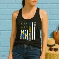 Down Syndrome Awareness Us Flag Trisomy 21 Women's Tank Top thumb 2