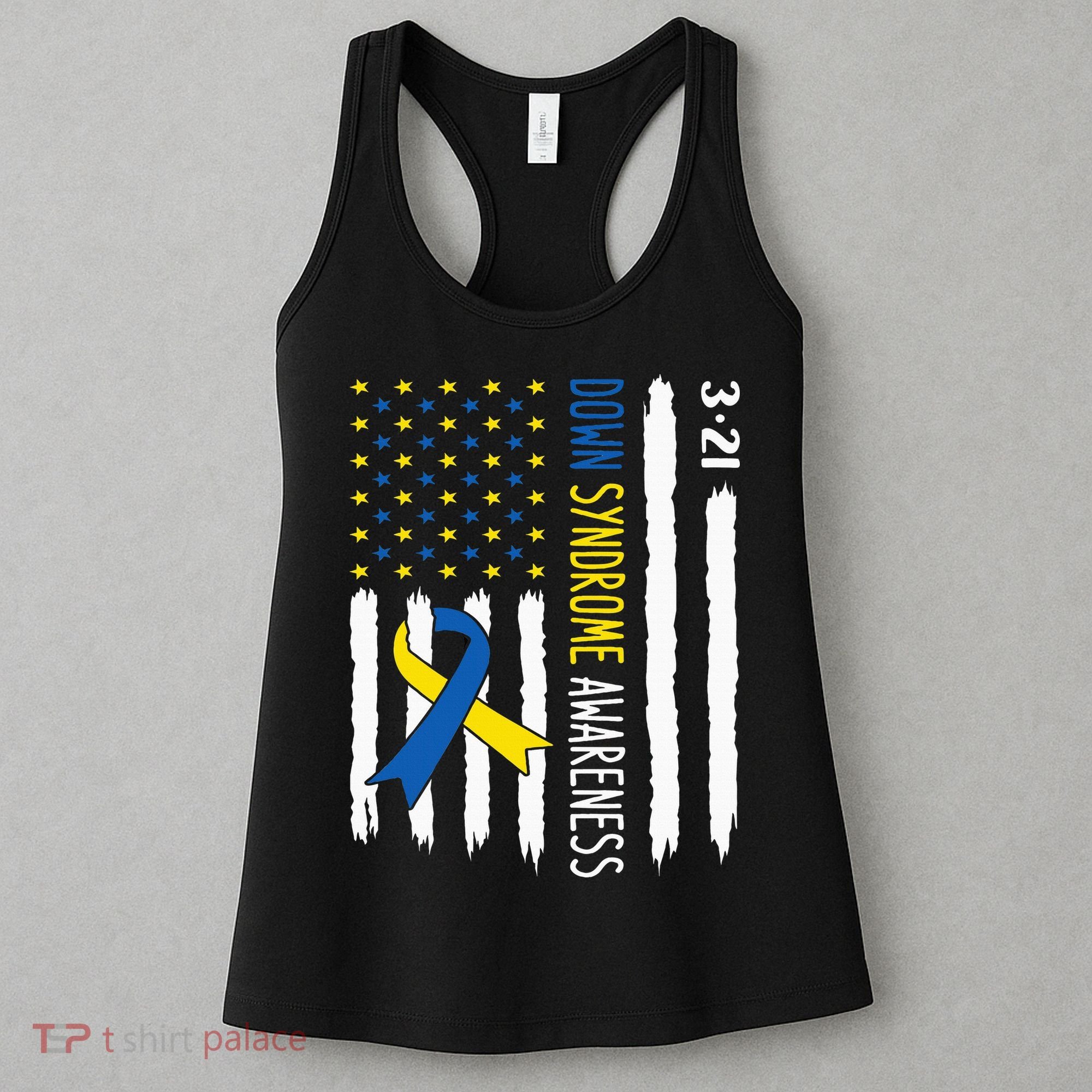 Down Syndrome Awareness Us Flag Trisomy 21 Women's Tank Top
