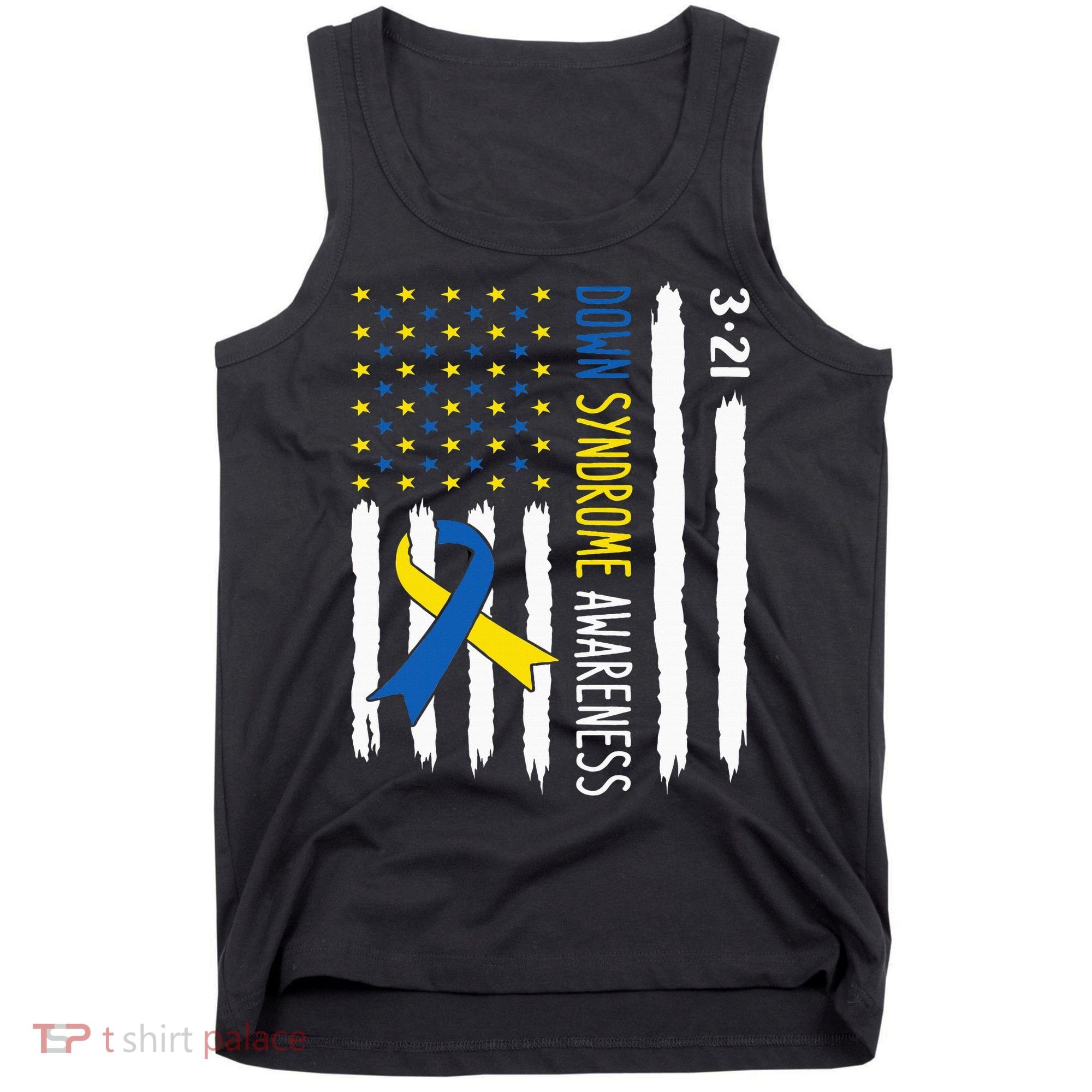 Down Syndrome Awareness Us Flag Trisomy 21 Tank Top