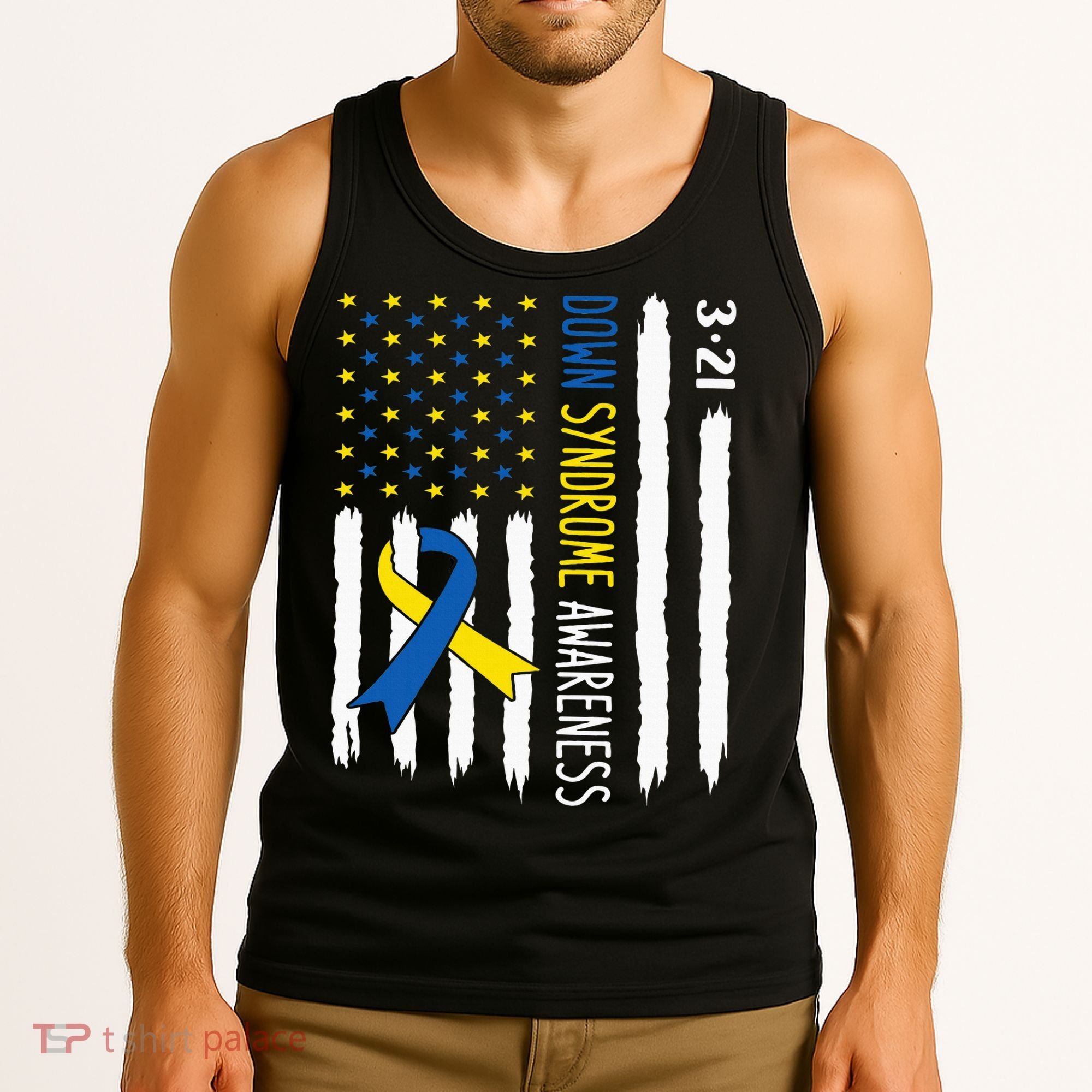 Down Syndrome Awareness Us Flag Trisomy 21 Tank Top
