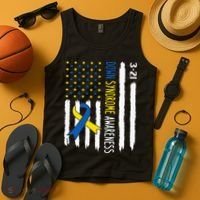 Down Syndrome Awareness Us Flag Trisomy 21 Tank Top thumb 4