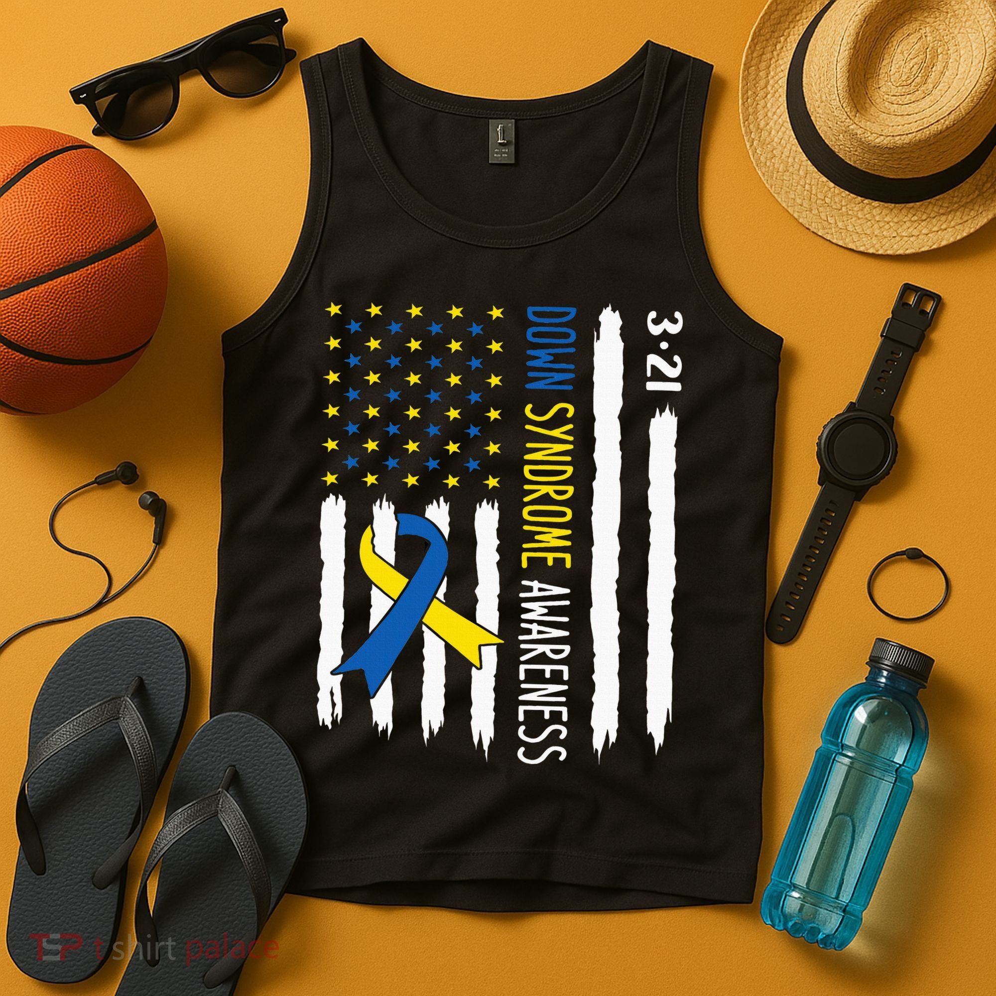 Down Syndrome Awareness Us Flag Trisomy 21 Tank Top