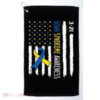 Down Syndrome Awareness Us Flag Trisomy 21 Golf Towel thumb 0