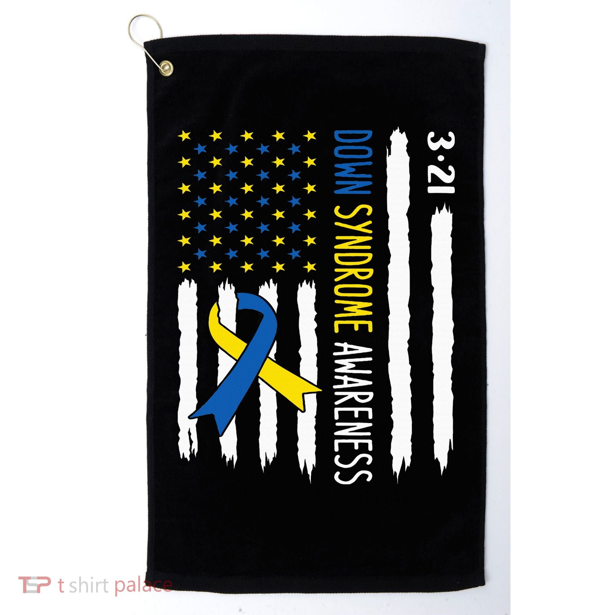 Down Syndrome Awareness Us Flag Trisomy 21 Golf Towel