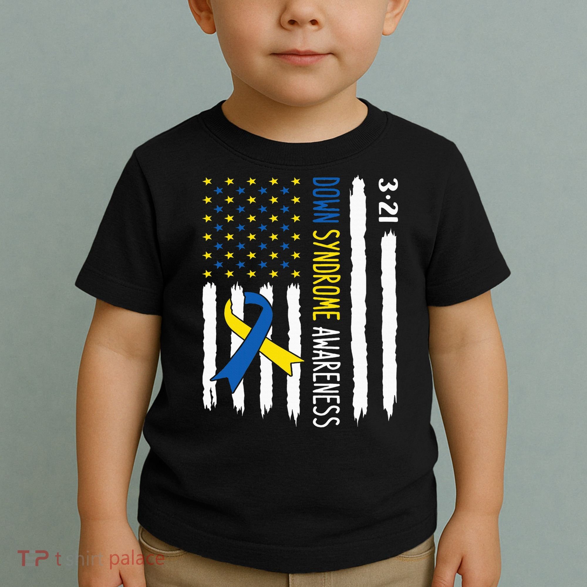 Down Syndrome Awareness Us Flag Trisomy 21 Toddler T-Shirt