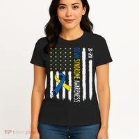 Down Syndrome Awareness Us Flag Trisomy 21 Women's T-Shirt thumb 4