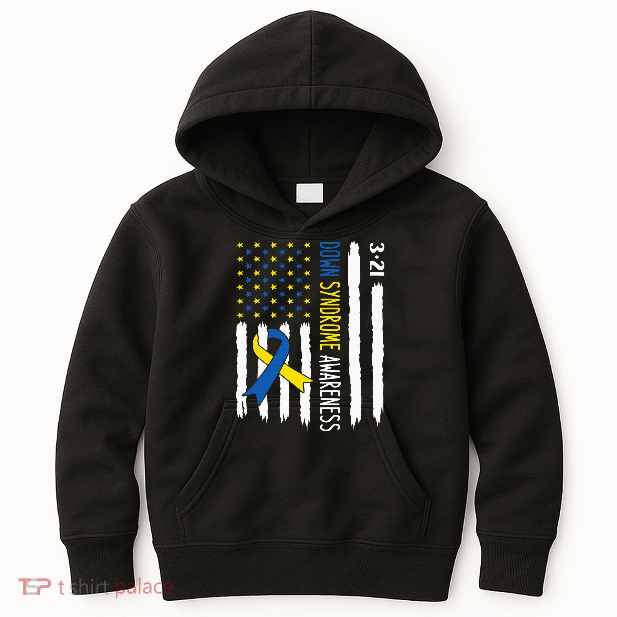 Down Syndrome Awareness Us Flag Trisomy 21 Kids Hoodie