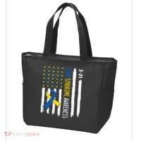 Down Syndrome Awareness Us Flag Trisomy 21 Tote Bag thumb 3