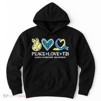 Down Syndrome Awareness Peace Love T21 WDSD Hoodie thumb 0