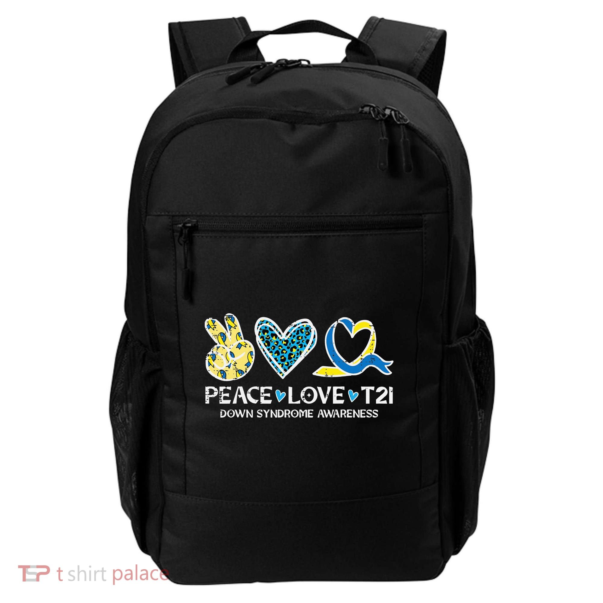 Down Syndrome Awareness Peace Love T21 WDSD Backpack