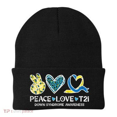 Down Syndrome Awareness Peace Love T21 WDSD Beanie