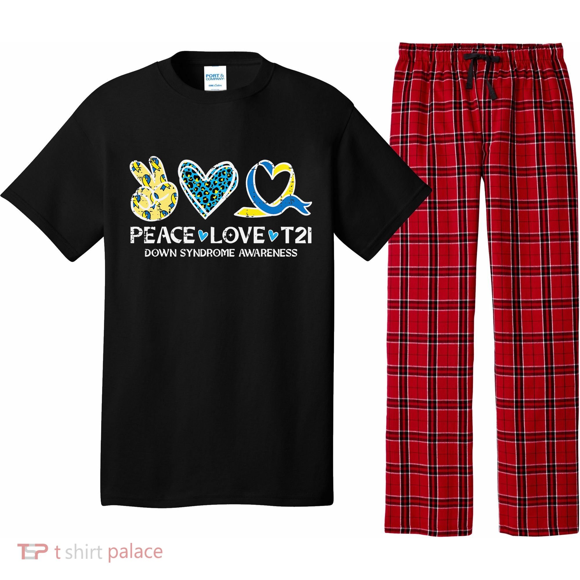 Down Syndrome Awareness Peace Love T21 WDSD Pajama Set