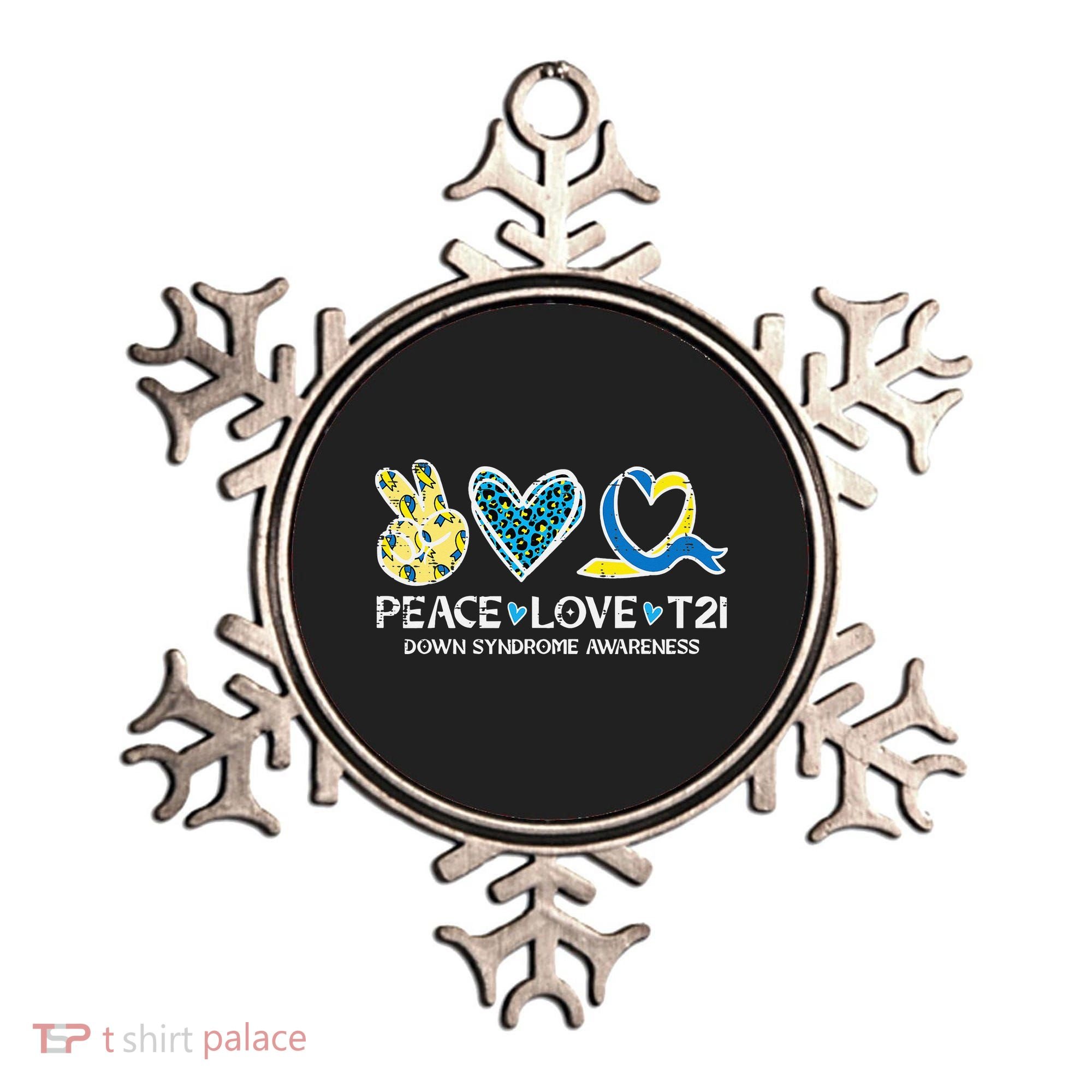Down Syndrome Awareness Peace Love T21 WDSD Ornament