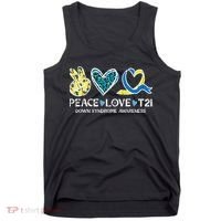 Down Syndrome Awareness Peace Love T21 WDSD Tank Top thumb 0