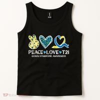 Down Syndrome Awareness Peace Love T21 WDSD Tank Top thumb 2