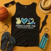 Down Syndrome Awareness Peace Love T21 WDSD Tank Top thumb 4