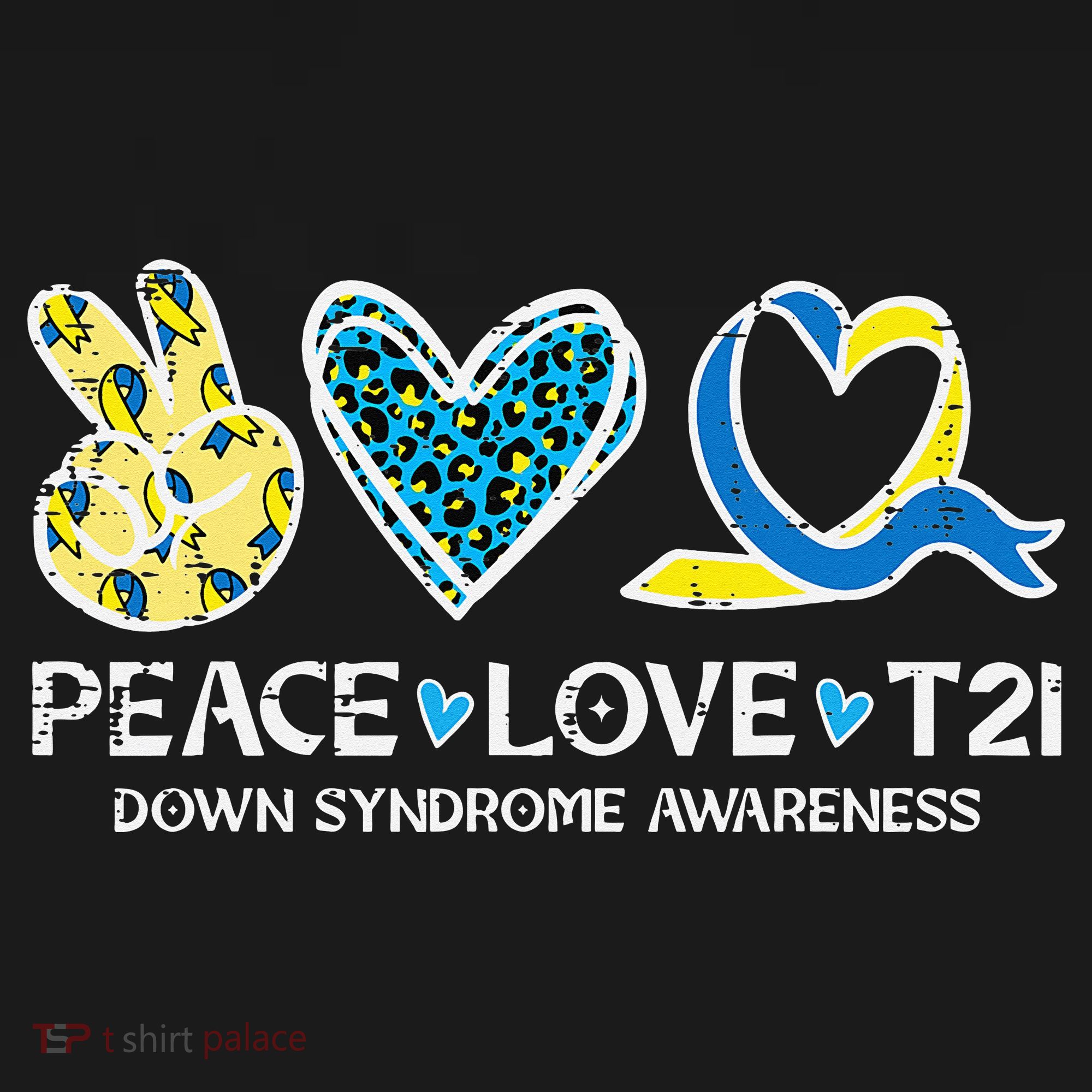 Down Syndrome Awareness Peace Love T21 WDSD Tank Top