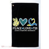 Down Syndrome Awareness Peace Love T21 WDSD Golf Towel thumb 0