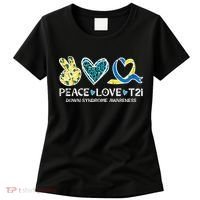 Down Syndrome Awareness Peace Love T21 WDSD Women's T-Shirt thumb 0