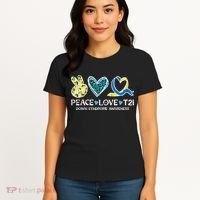 Down Syndrome Awareness Peace Love T21 WDSD Women's T-Shirt thumb 4