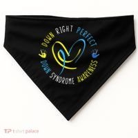 Down Syndrome Awareness Day 21 March Down Right Perfect USA-Made Doggie Bandana thumb 0
