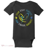 Down Syndrome Awareness Day 21 March Down Right Perfect Baby Bodysuit thumb 0