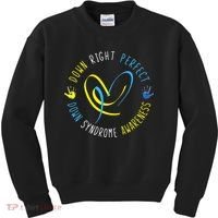 Down Syndrome Awareness Day 21 March Down Right Perfect Kids Sweatshirt thumb 0