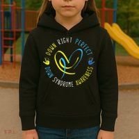 Down Syndrome Awareness Day 21 March Down Right Perfect Kids Hoodie thumb 3